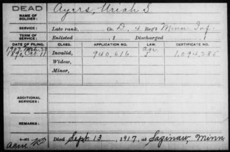 AYERS-Uriah Seymour-Civil War-Army-death notice-4th Minn.jpg