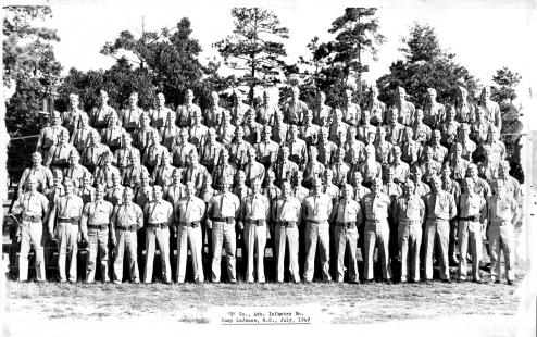 B Company Marines at Camp LeJeune NC-1949