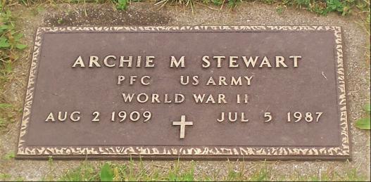 STEWART-Archie Montgomery-WWII-Army-headstone