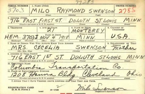 SWENSON-Milo Raymond-WWII-Navy-reg.card