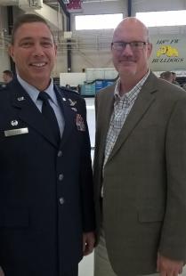 Boe, with Col. Frank Stokes, 148th Fighter Wing, 2015
