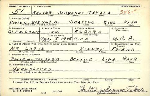 TAKALA-Walter Johennes-WWII-Army-reg.card