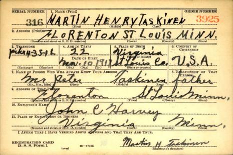 TASKINEN-Martin H-WWII-Army-reg.card