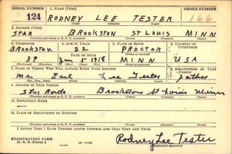 TESTER-Rodney Lee-WWII-AAC-reg.card