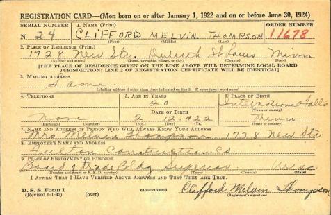 THOMPSON-Clifford Melvin-WWII-Navy-reg.card