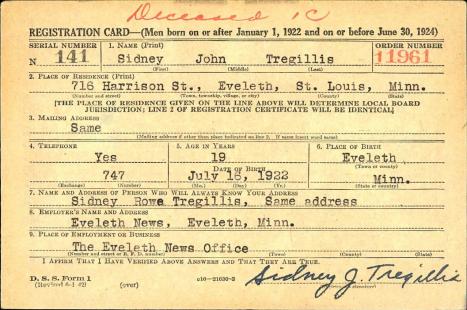 TREGILLIS-Sydney John-WWII-Army-reg.card