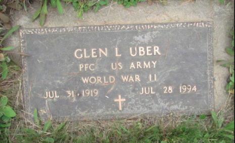 UBER-Glen L-Army-WWII-PFC-headstone
