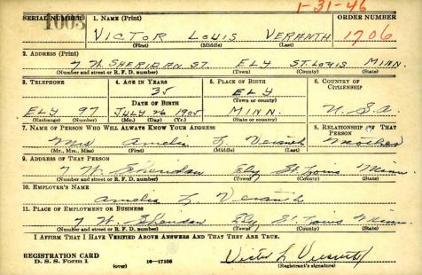 VERANTH-Victor Louis-Army-WWII-draft card